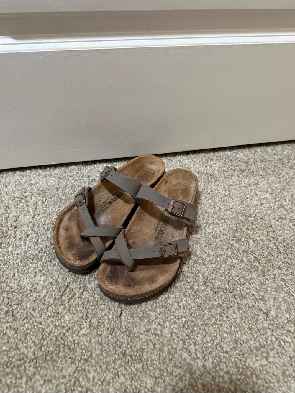 Birkenstock Green Strappy Slide Sandals